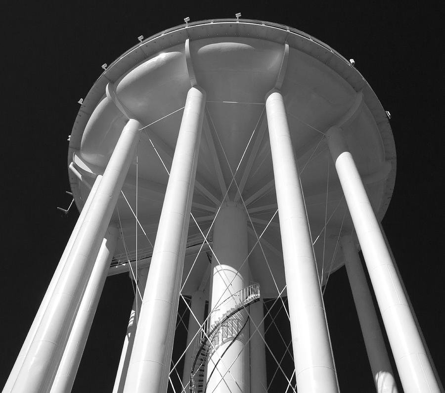 Black And White Photograph - Belleville Water Tower by Michael Rutland