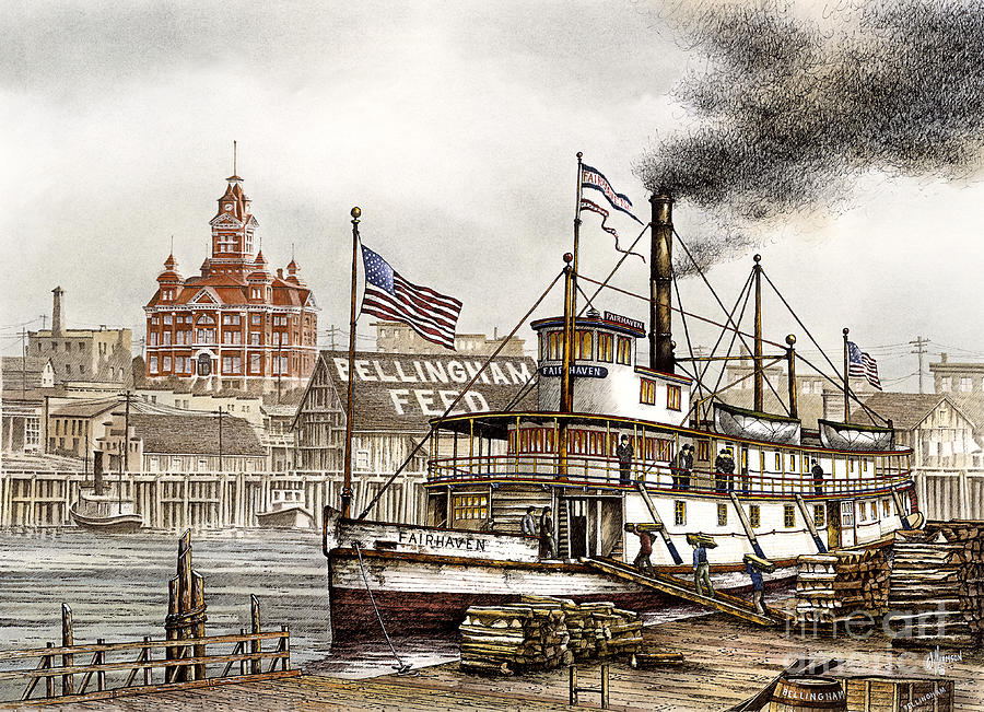 Bellingham Old Town Waterfront Painting by James Williamson