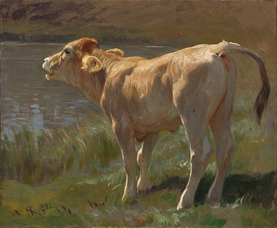 Bellowing Cow Painting by MotionAge Designs