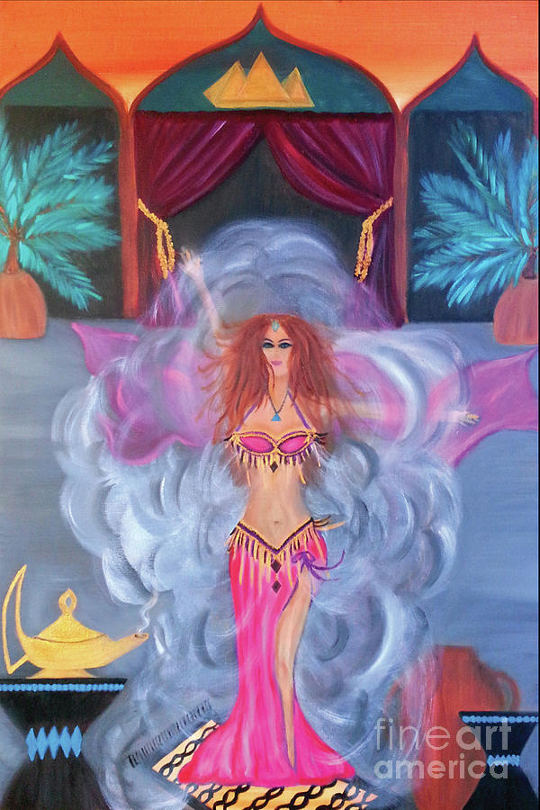Belly Dance Genie Painting by Artist Linda Marie