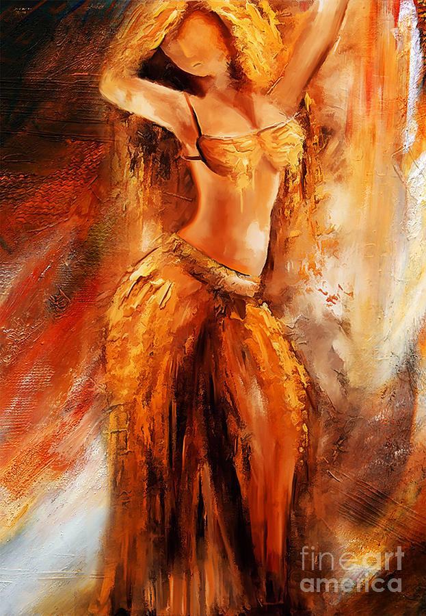 Belly Dance gold full1 Painting by Gull G