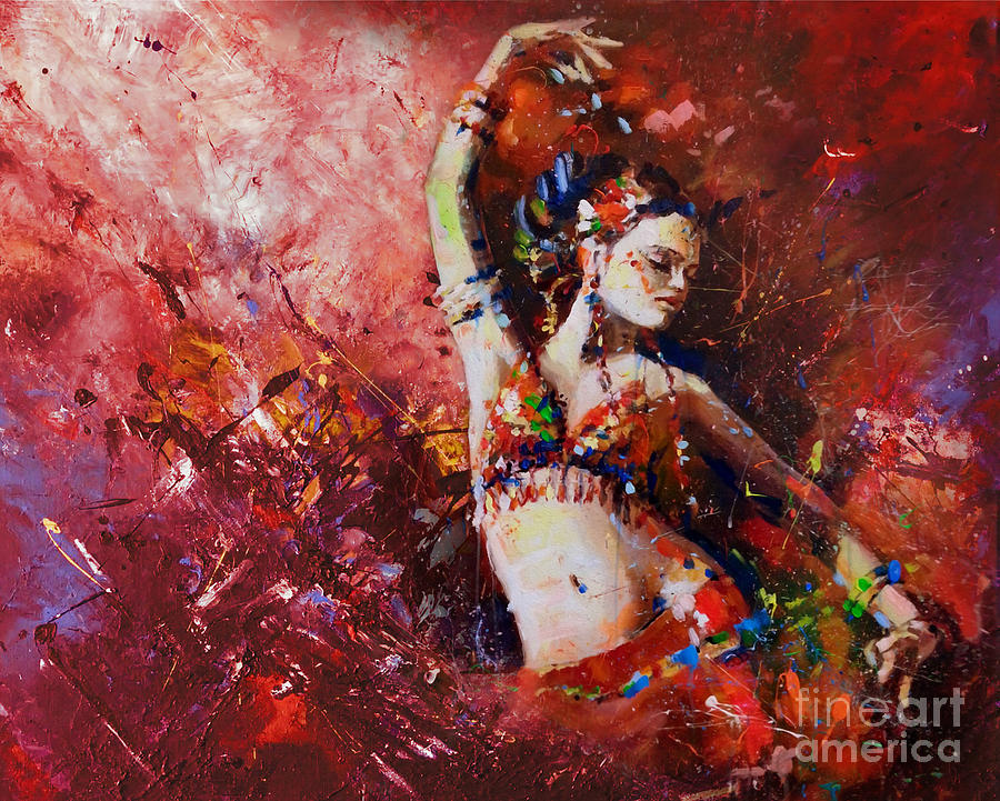 Belly Dancer bk81 Painting by Gull G