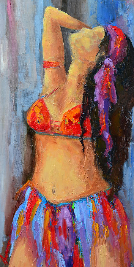 Belly Dancer Portrait of a woman Modern Impressionist Artwork Painting by Patricia Awapara
