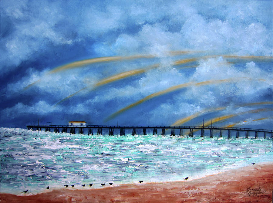 Belmars Fishing Pier Painting by Leonardo Ruggieri
