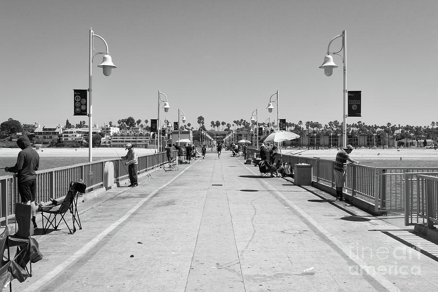 Black And White Photograph - Belmont Veterans Memorial Pier 3 by Ana V Ramirez