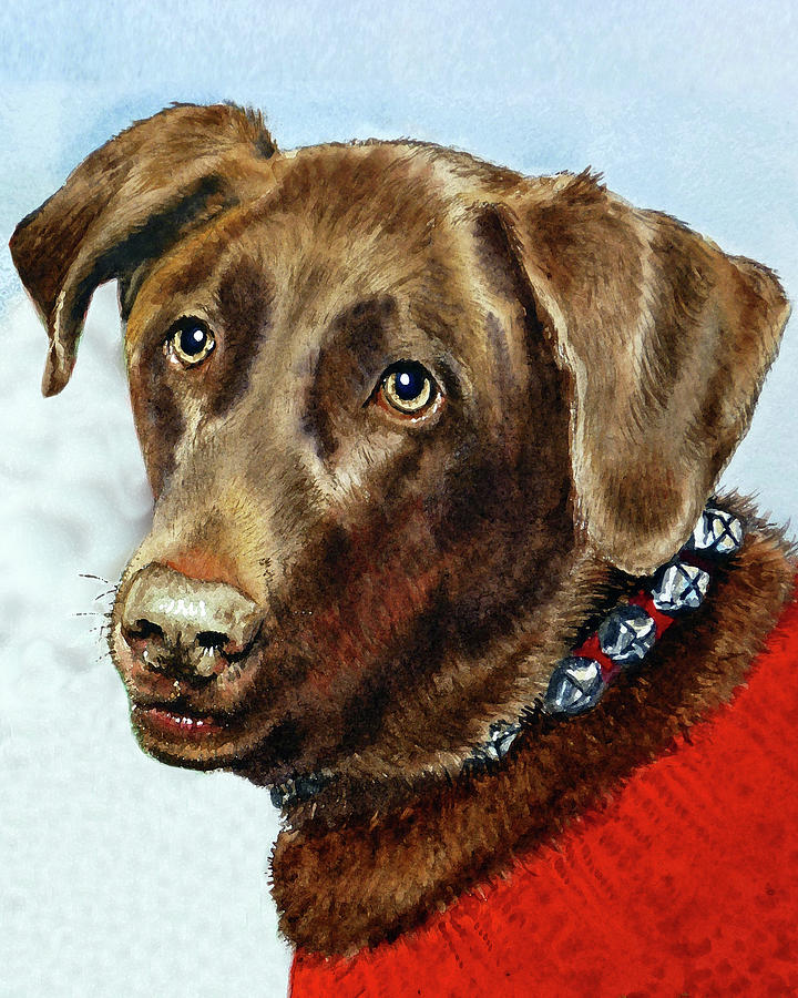 Beloved Dog Portrait  Painting by Irina Sztukowski