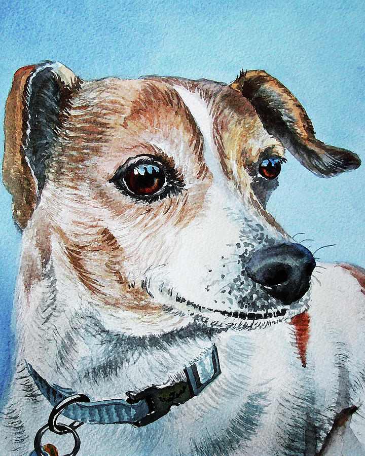 Beloved Puppy Dog Painting by Irina Sztukowski
