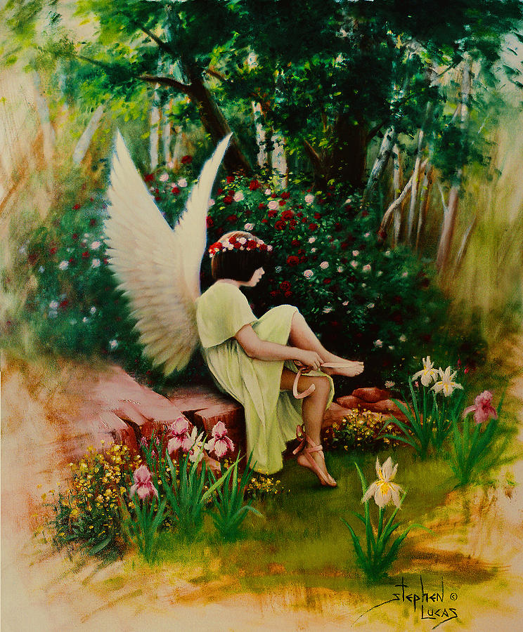 Rose Painting - Beltaine Angel by Stephen Lucas