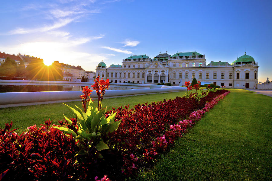 Belvedere park in Vienna sunset view Photograph by Brch Photography