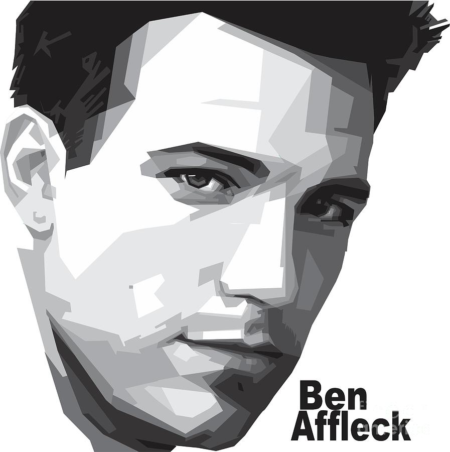 Batman Movie Digital Art - Ben Affleck portrait art by Madiaz Roby
