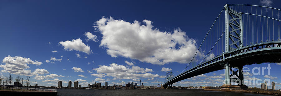 Ben Franklin Bridge and Philadelphia - Pennsylvania Photograph by Anthony Totah