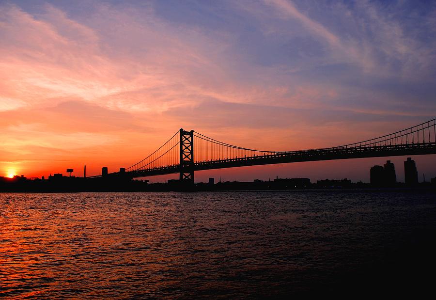Philadelphia Photograph - Ben Franklin Bridge Sunset by Matt Quest