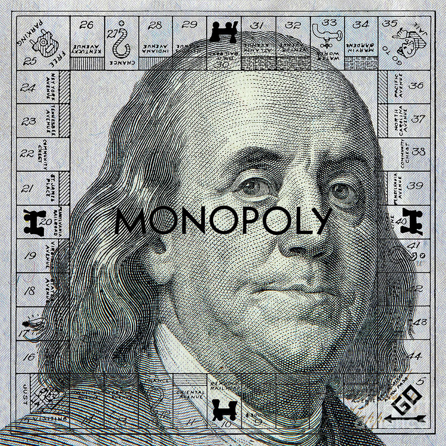 Monopoly Photograph - Ben Franklin Monopoly by Jon Neidert