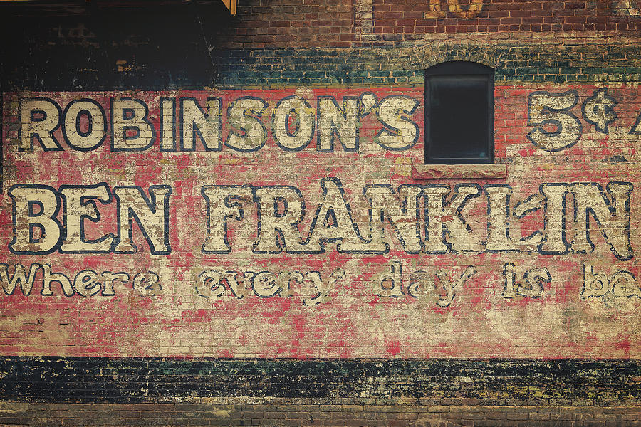 Ben Franklin Vintage Sign Photograph by Steven Bateson