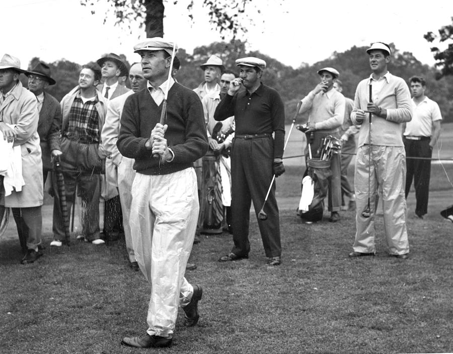 Ben Hogan Takes Practice Shot In New Photograph by Everett