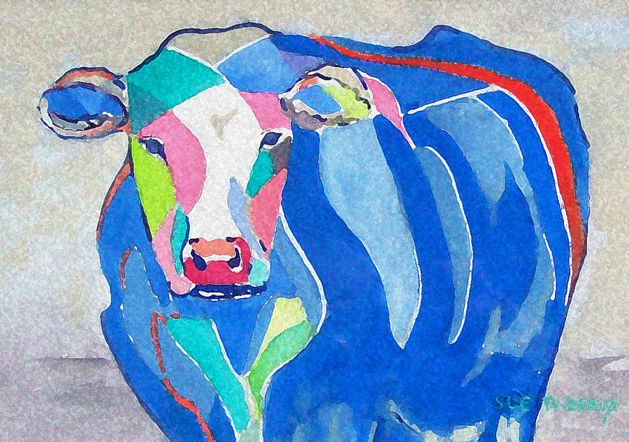 Nature Painting - Ben Jerrys cow fantasy by Sue Prideaux
