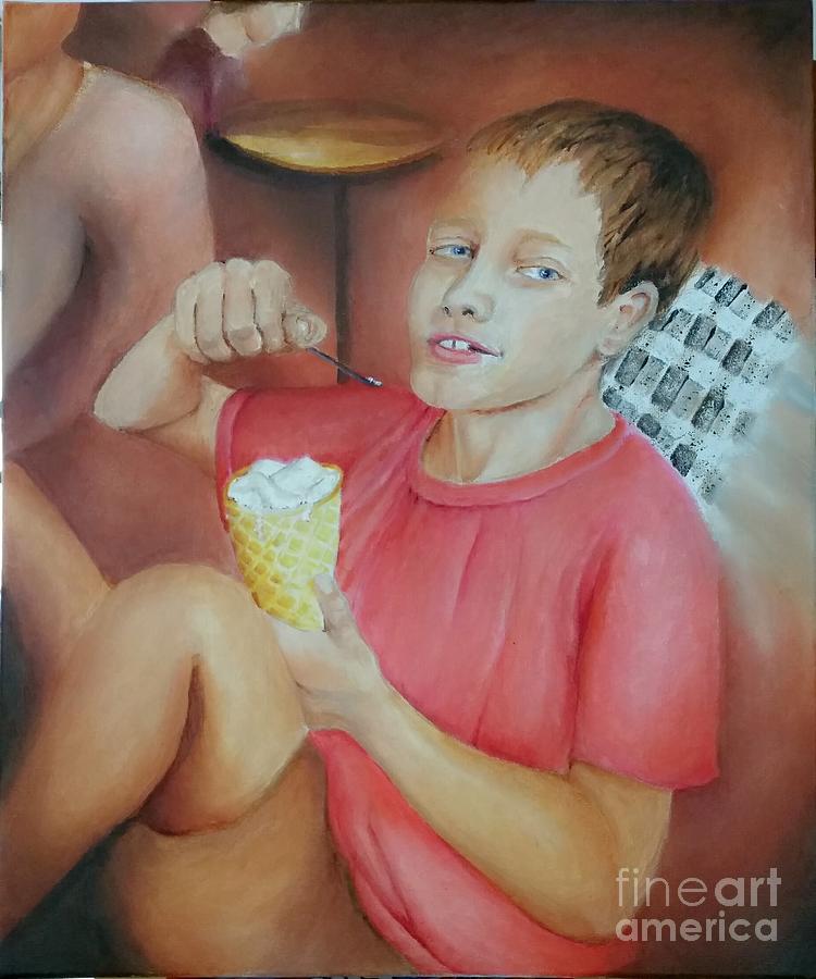 Ben with Ice cream Painting by Eli Gross