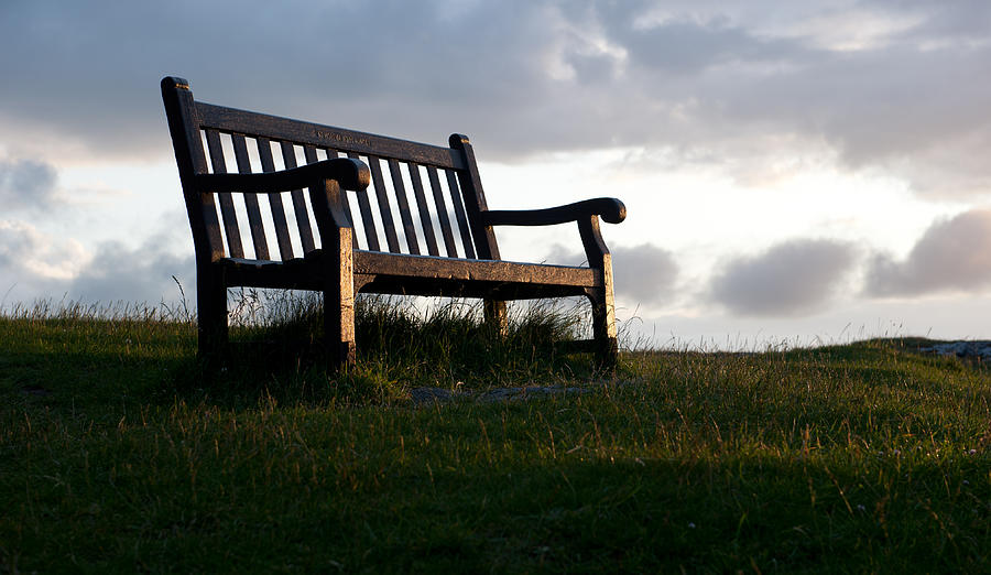 Bench at Sunset Photograph by Helen Jackson