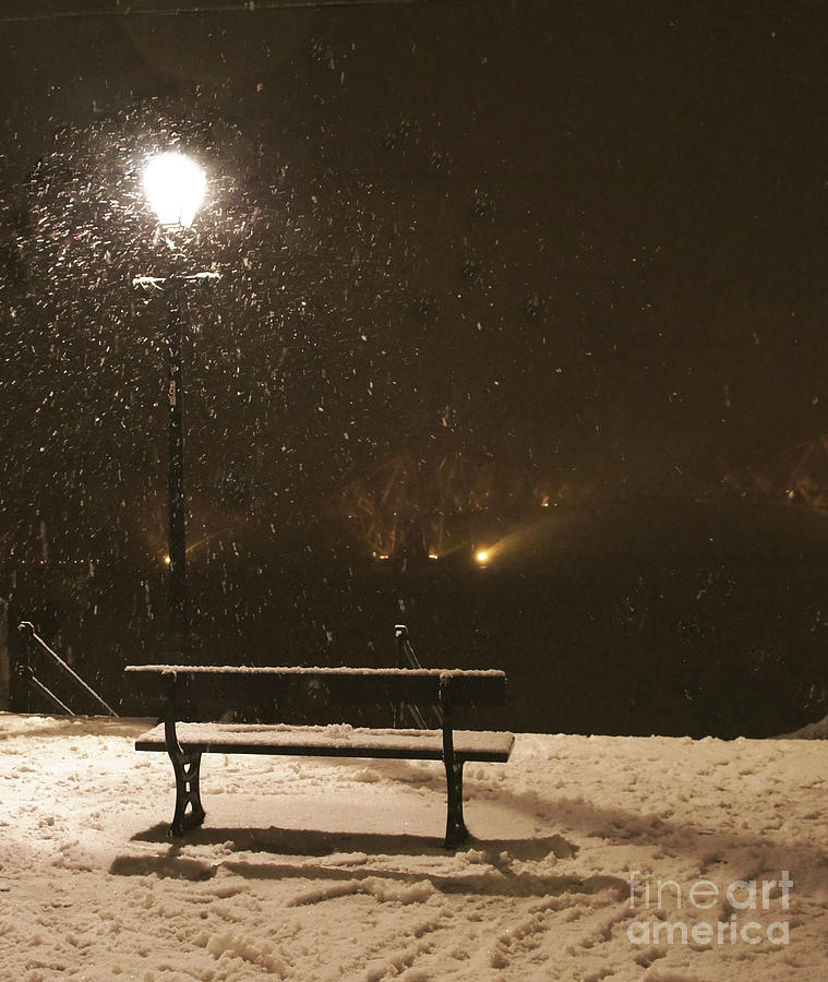 Bench for the Snowflakes Photograph by Elena Perelman