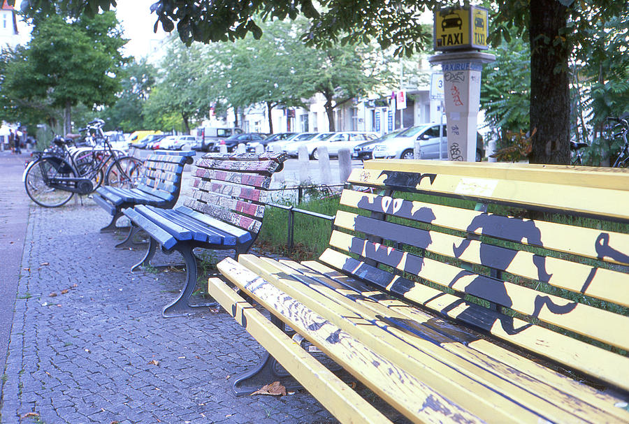 Bench Photograph - Bench graffiti by Nacho Vega Bench Photograph - Bench graffiti by Nacho Vega
