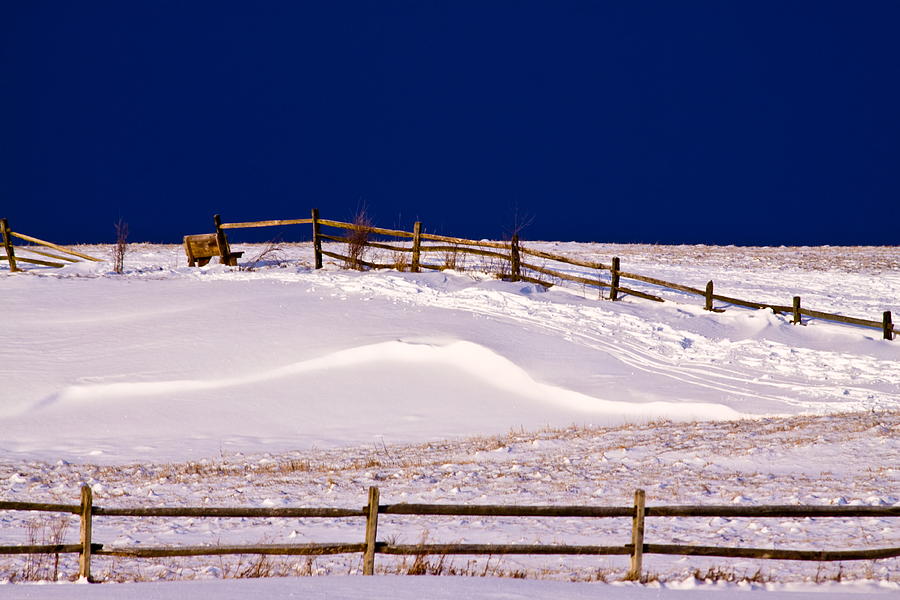 Bench On A Winter Hill Photograph by Don Nieman