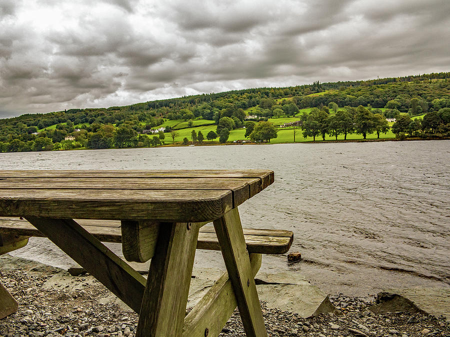 Bench on Coniston Water Photograph by Ed James