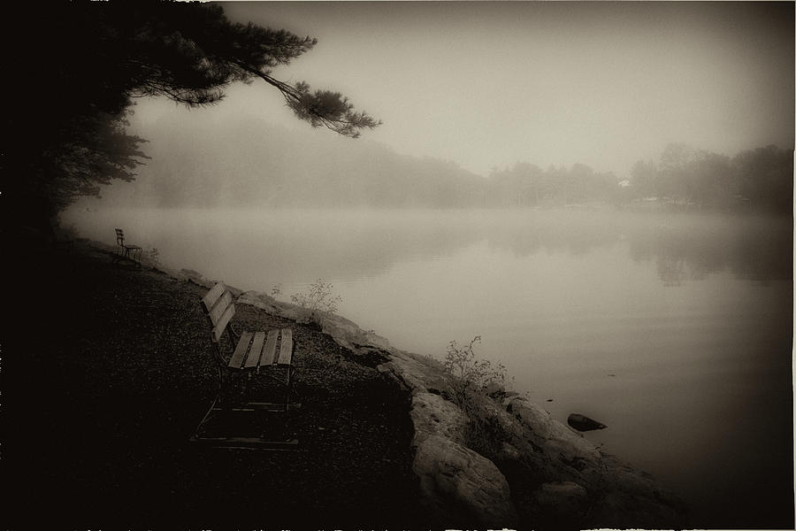 Bench on Sweet Arrow Lake Photograph by Hugh Smith