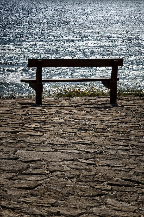 Bench over the sea Photograph by Mike Santis
