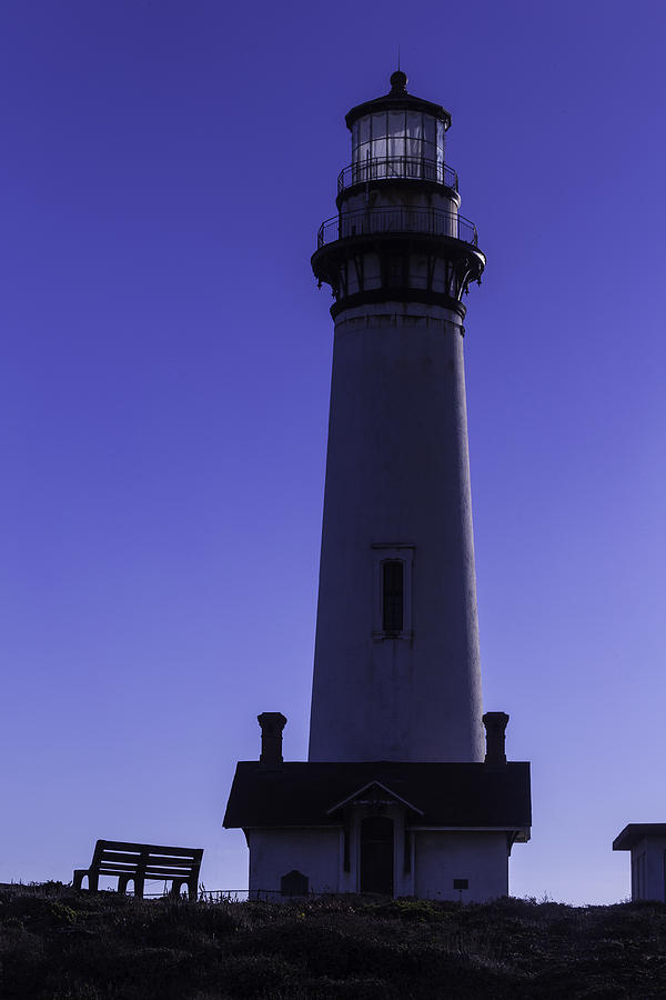 Sunset Photograph - Bench Pigeon Point Light House by Garry Gay