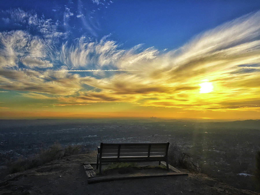 Los Angeles Photograph - Bench With A View by Braden Moran