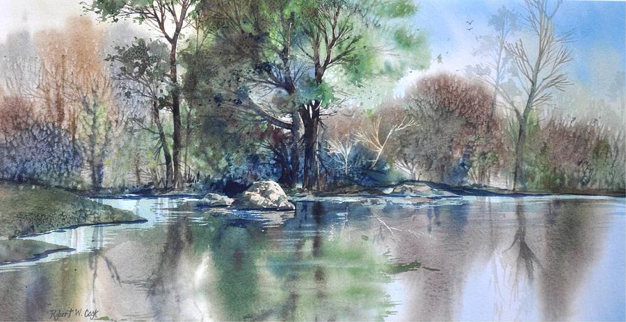 Bend in the River Painting by Robert W Cook 