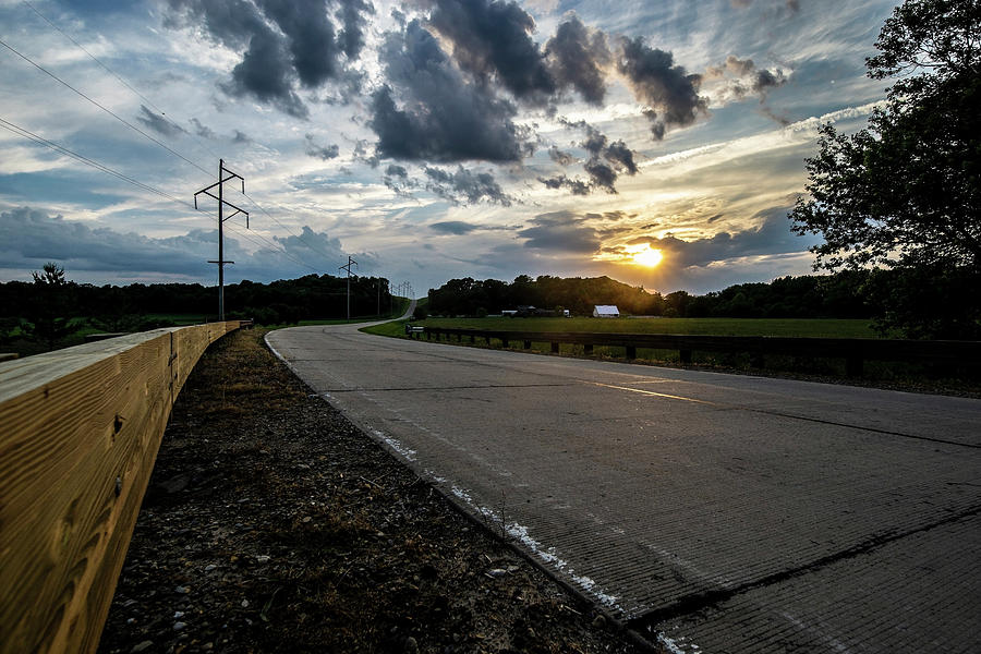Bending country road scene in Illinois Photograph by Sven Brogren