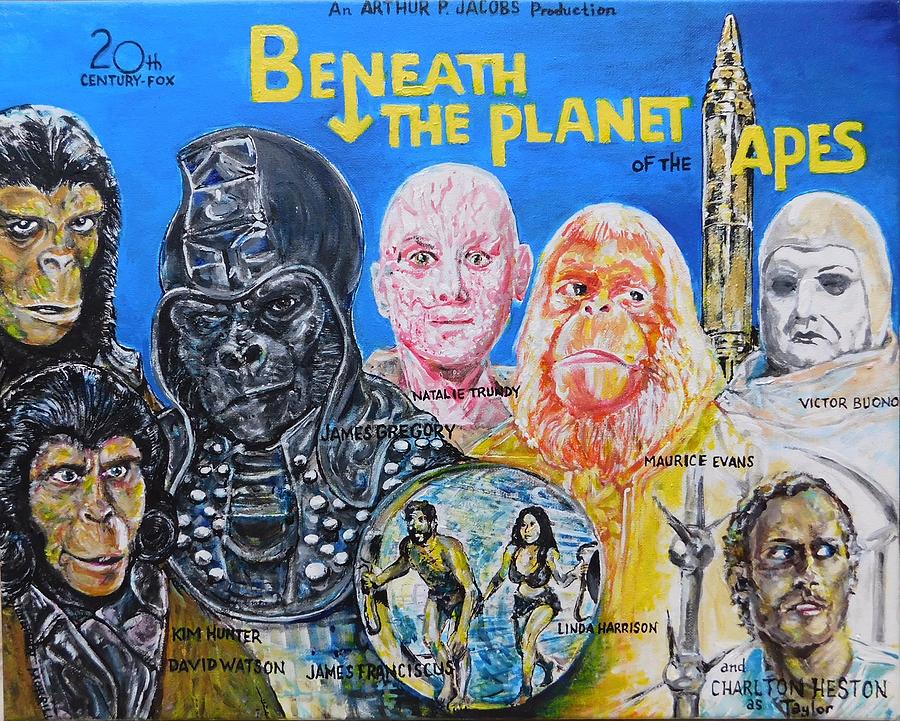 Beneath The Planet Of The Apes - 1970 Lobby Card that Never Was Painting by Jonathan Morrill