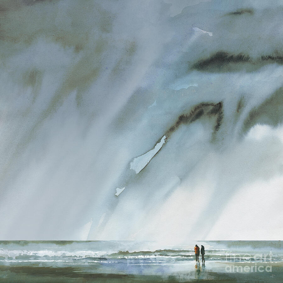Beach Painting - Beneath Turbulent Skies by Paul Davenport