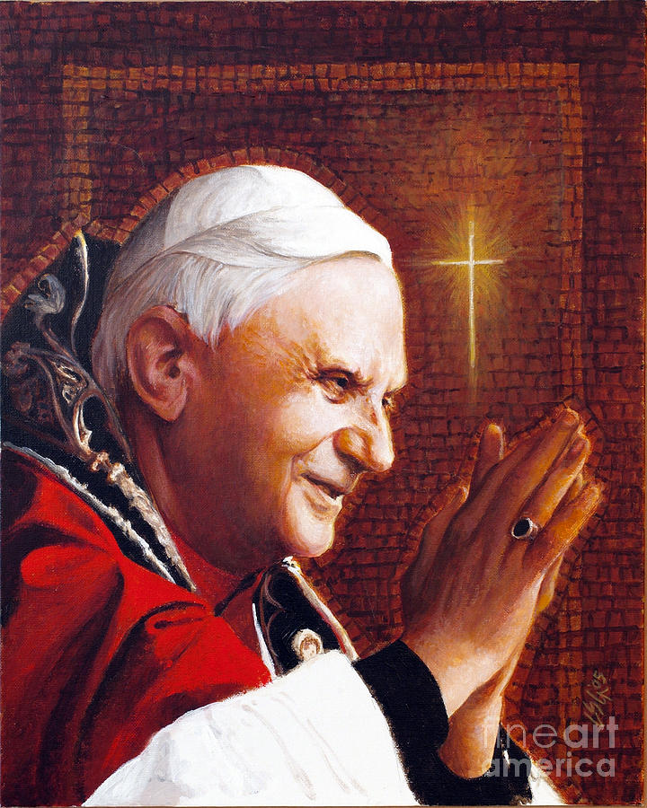 Benedict XVI - LGBEN Painting by Louis Glanzman