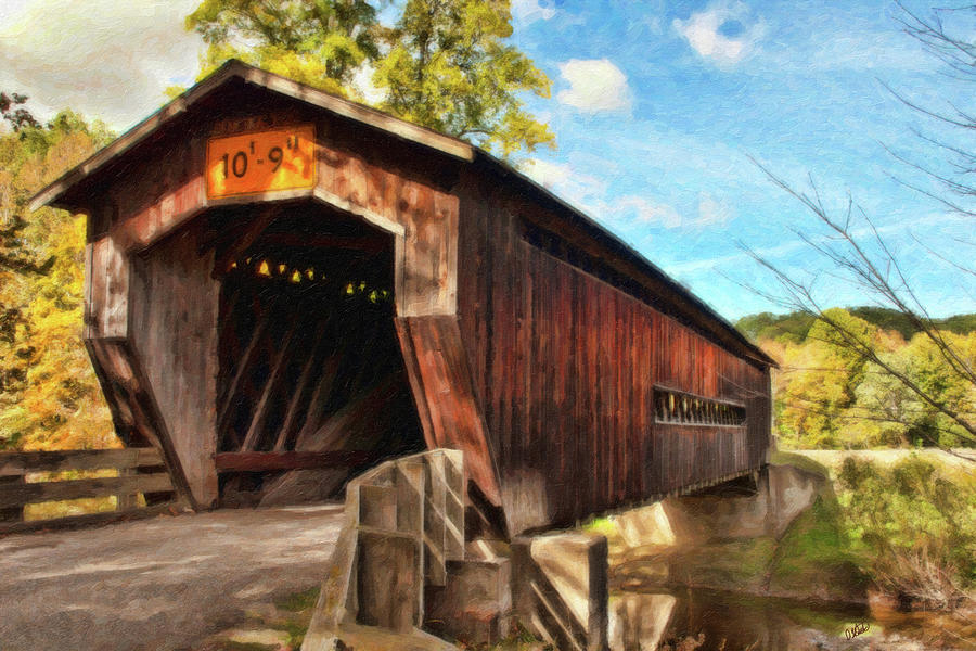 Benetka Road Covered Bridge Painting by Dean Wittle