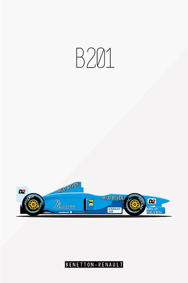 Benetton Renault B201 F1 Poster Painting by Beautify My Walls