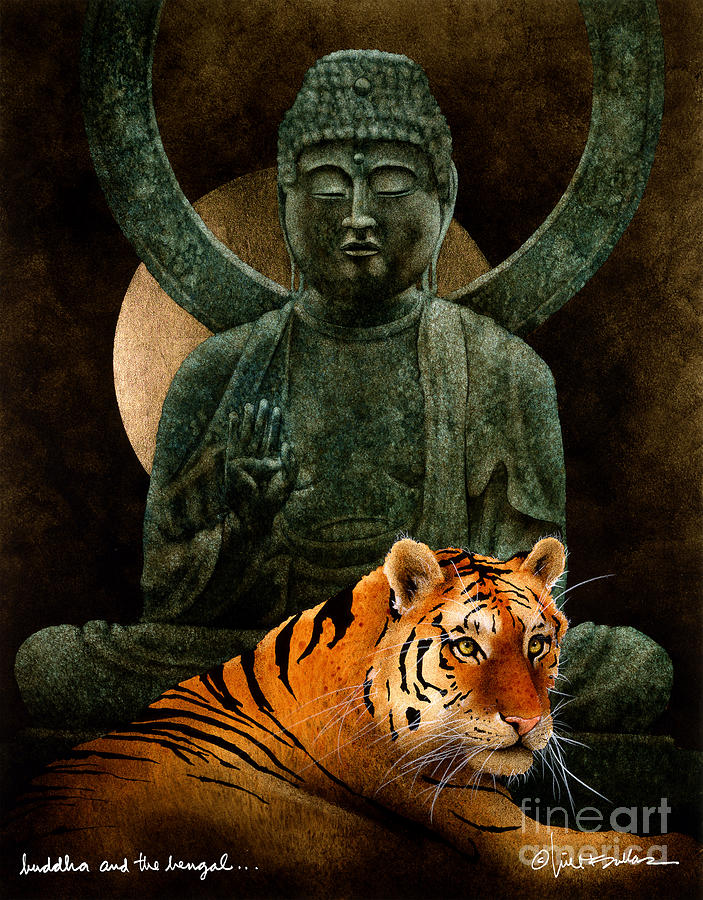 Bengal And The Buddha Painting by Will Bullas - Fine Art America