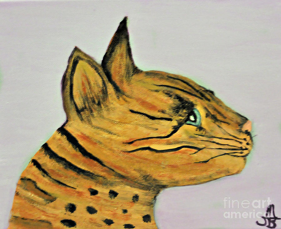 Bengal Cat  Painting by Mindy Bench