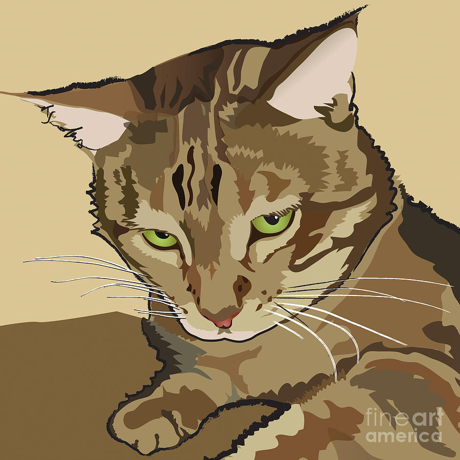 Bengal Kitty Pet Portrait Painting by Robyn Saunders