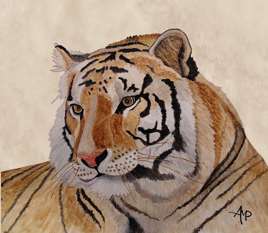 Bengal Tiger Painting by Angeles M Pomata