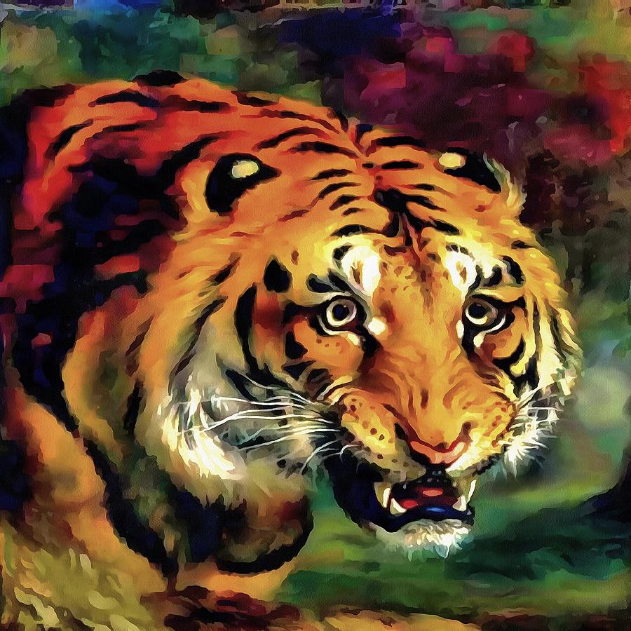 Bengal Tiger Painting by Taiche Acrylic Art