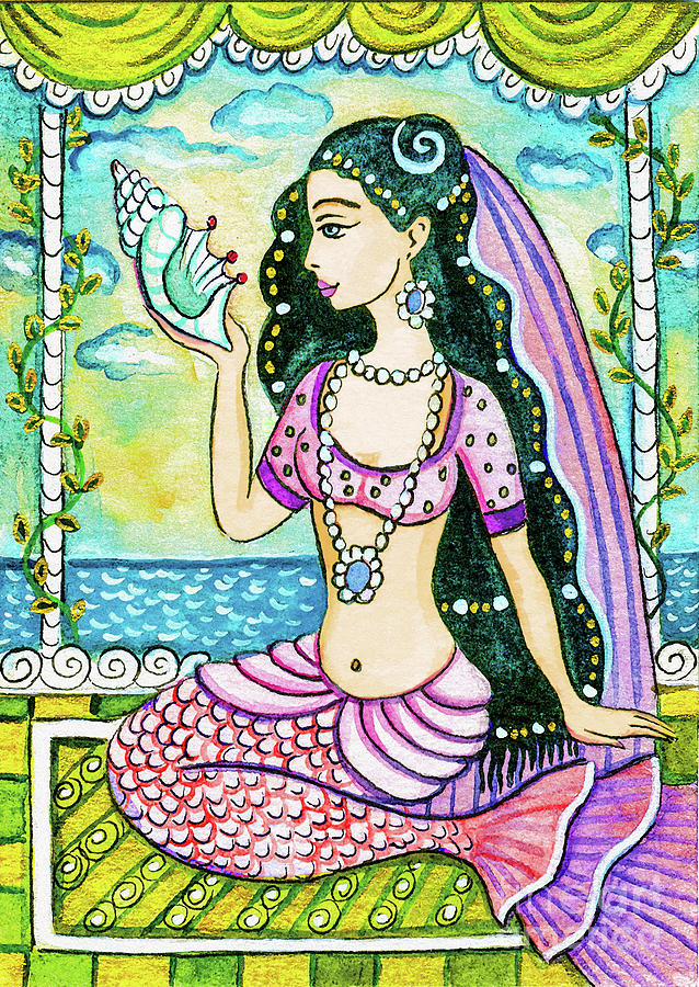 Bengali Seashell Painting by Eva Campbell