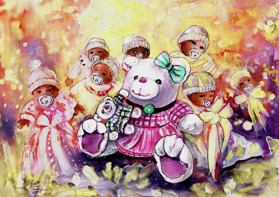 Benidorm Bears And Babies Painting by Miki De Goodaboom