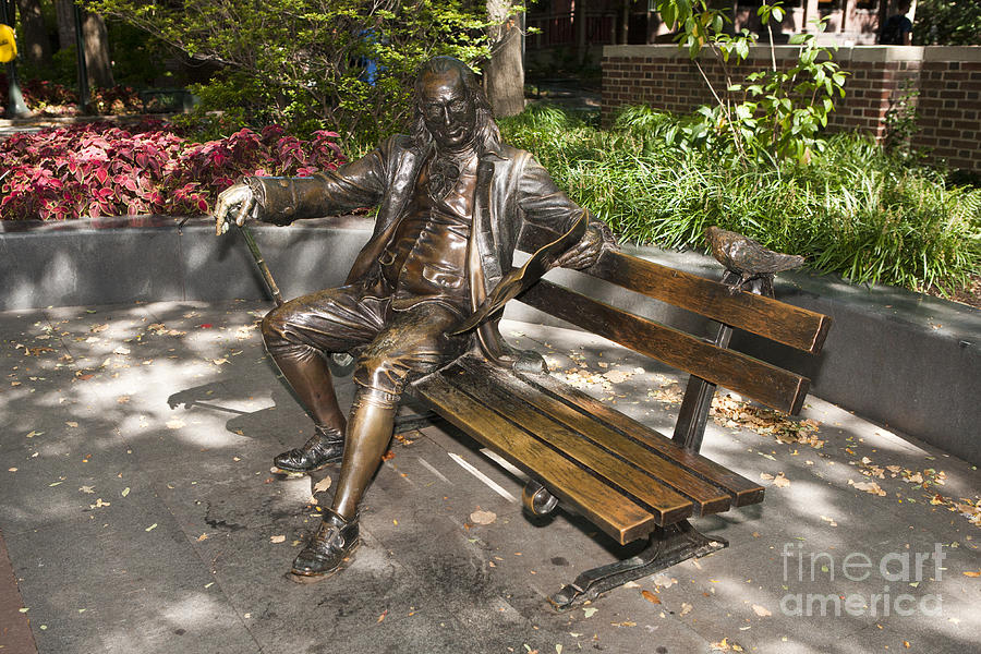 Benjamin Franklin Statue on Bench University of Pennsylvania Photograph ...