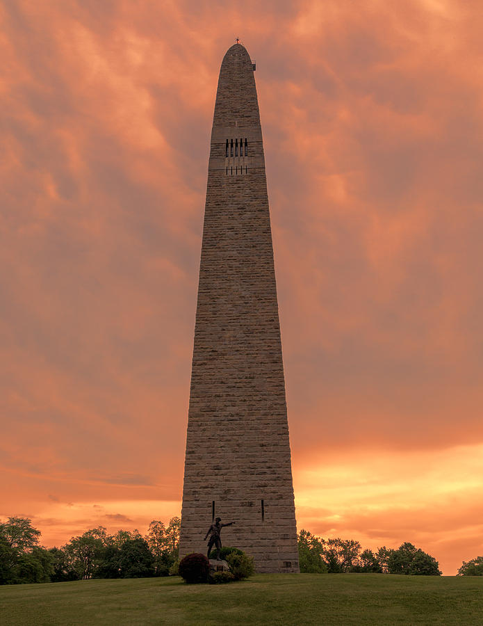 Sunset Photograph - Bennington Battle Monument Sunset by Stephen Stookey