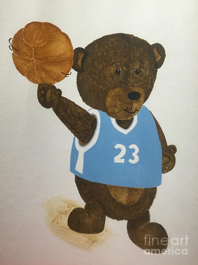 Benny bear basketball  Painting by Tamir Barkan