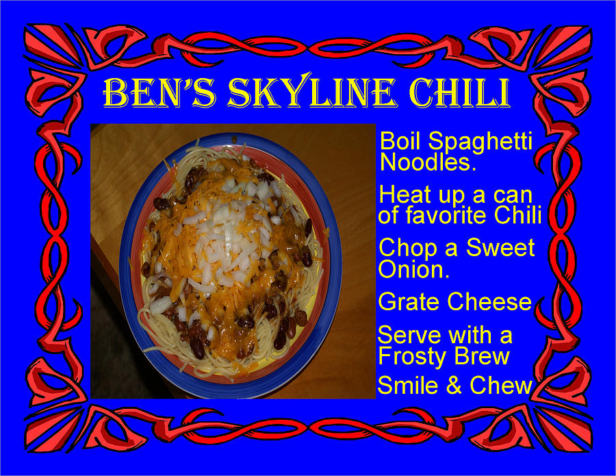 Bens Skyline Chili Recipe Photograph by Ben Upham III