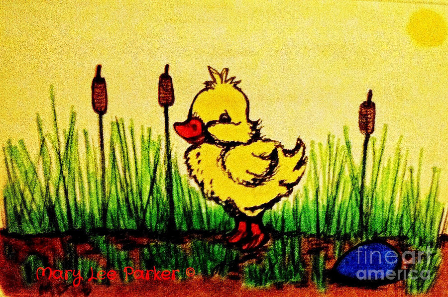 Benson The Duck Mixed Media by MaryLee Parker