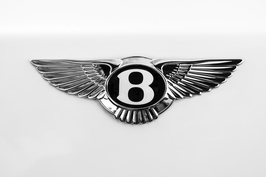 Bentley Emblem -0081bw Photograph by Jill Reger